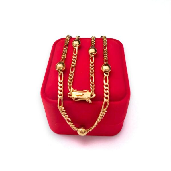 Cadena Cartier con Esferas Doradas en Oro 18k