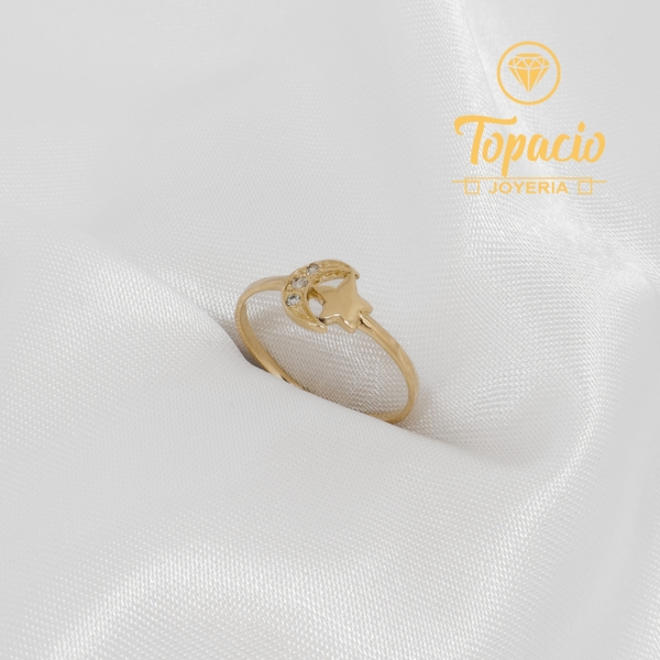 Anillo Luna y Estrella 18K