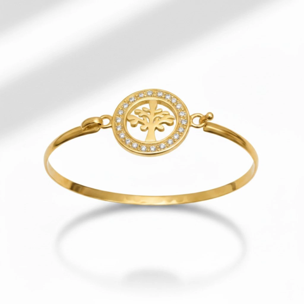 Puñera Árbol de la Vida con Piedras 18K