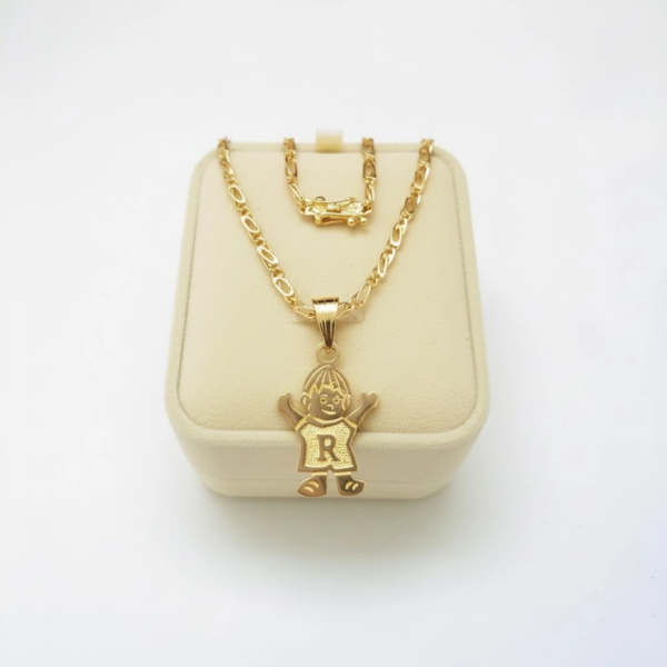 Cadena Mónaco con Dije de Niño  18K