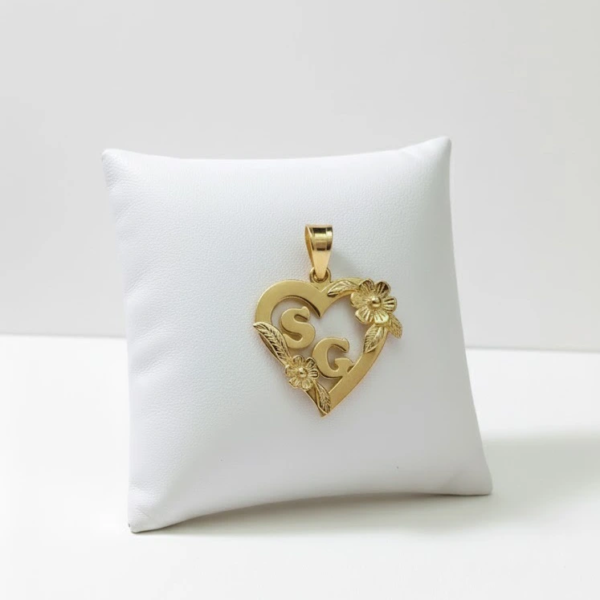 Dije Corazón Personalizado con Iniciales 18K