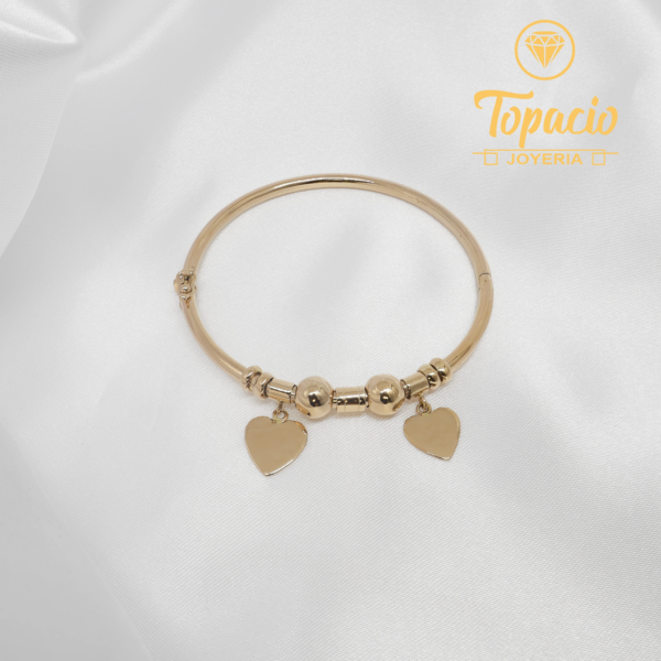 Puñera Tubo con Dije Corazón 18K