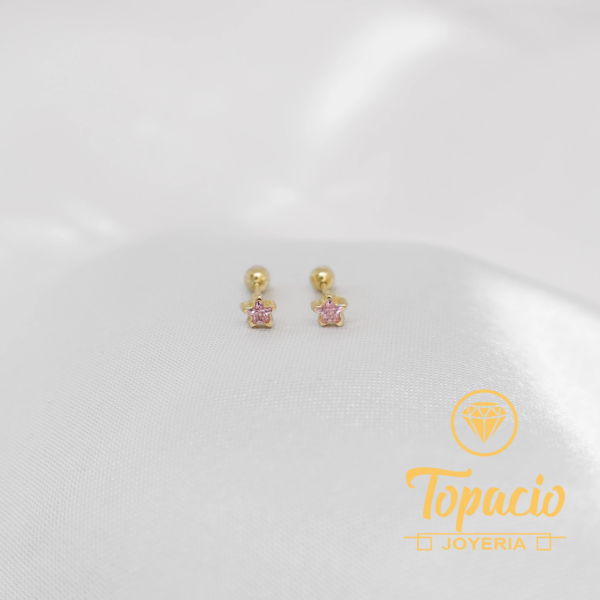 Abridor Estrella Rosada 18K