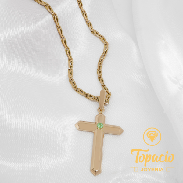 Cadena con Dije Cruz Personalizado 18K