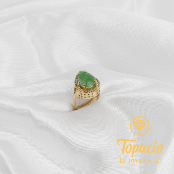 Anillo con piedra esmeralda 18K