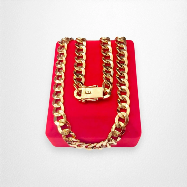 Cadena Eslabón Cubano 18K