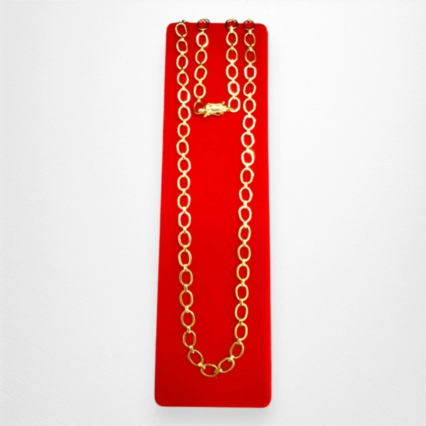 Cadena Oval Chapita 18K