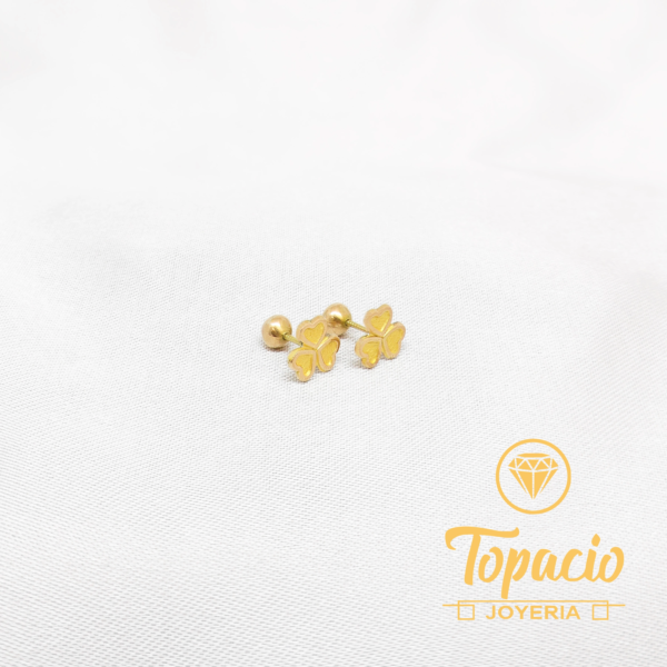 Aretes Trébol Corazón 18K