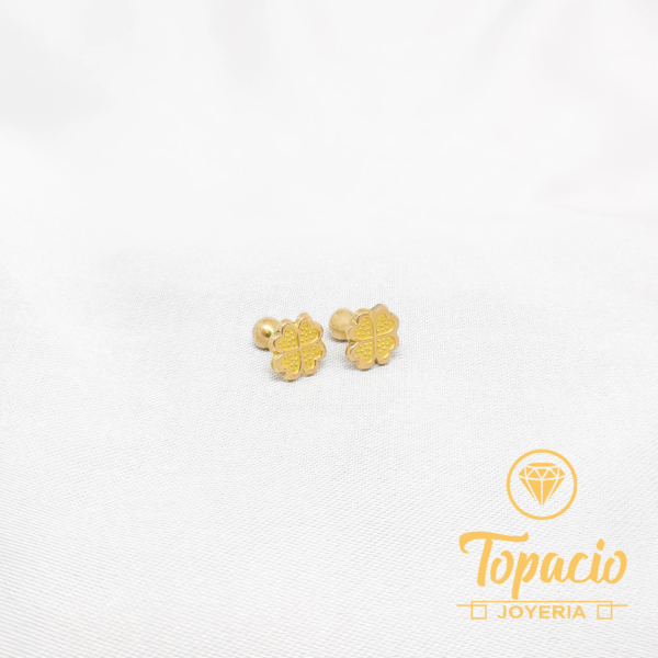 Aretes Trébol Corazón 18K