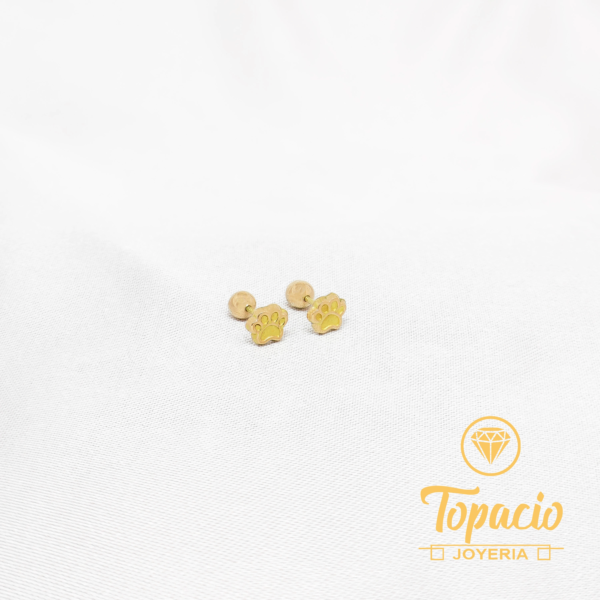 Aretes Corazón con Piedra Blanca 18K