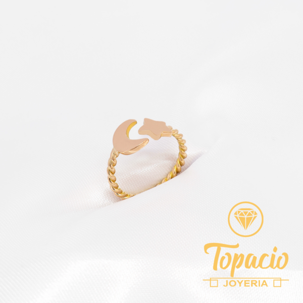 Anillo Luna y Estrella 18K