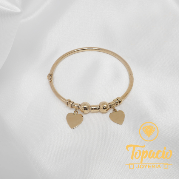 Puñera Tubo con Dije Corazón 18K