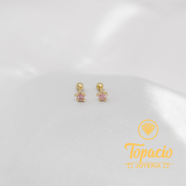 Abridor Estrella Rosada 18K