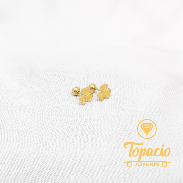 Aretes Trébol Corazón 18K