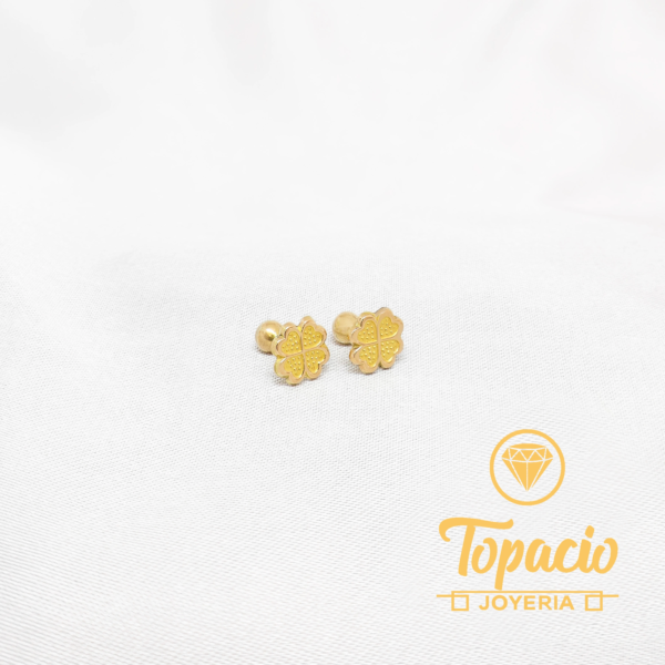 Aretes Trébol Corazón 18K