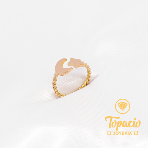 Anillo Luna y Estrella 18K
