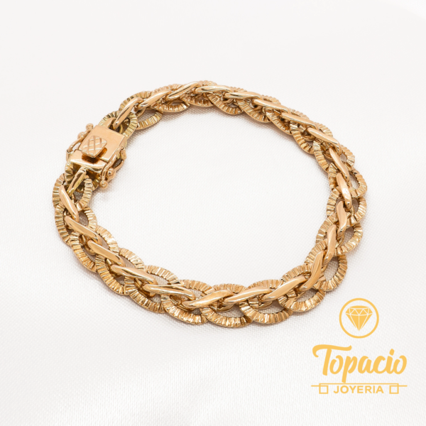 Pulsera Trenza Diamantada 18K