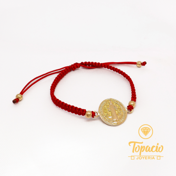 Pulsera Hilo Rojo San Benito 18K