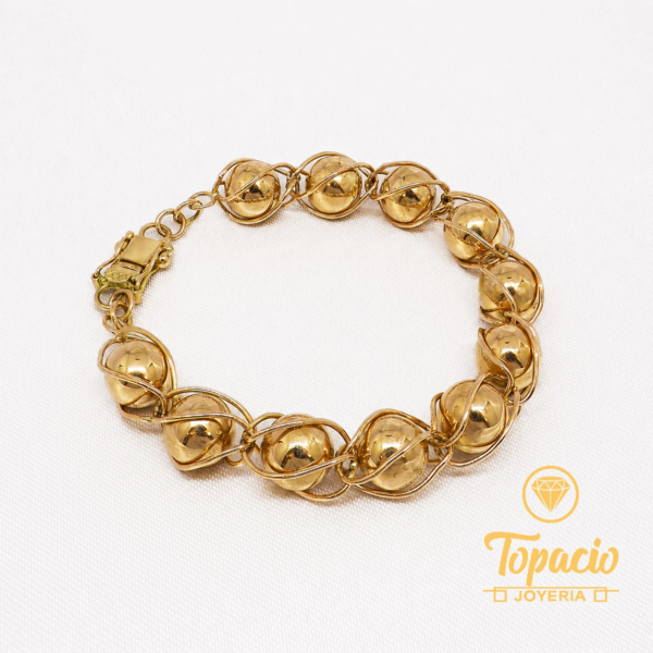 Pulsera de Esferas Enjauladas 18K