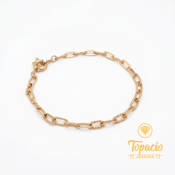 Pulsera Eslabón Trenzado 18K