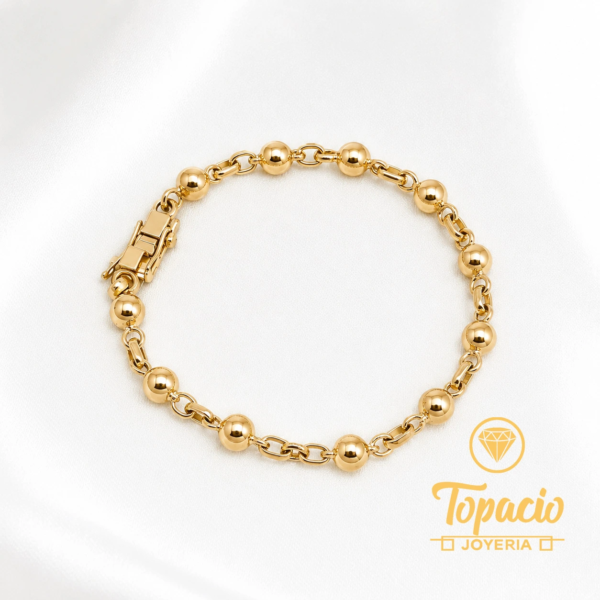 Pulsera Cartón Media Caña con Esferas 18K